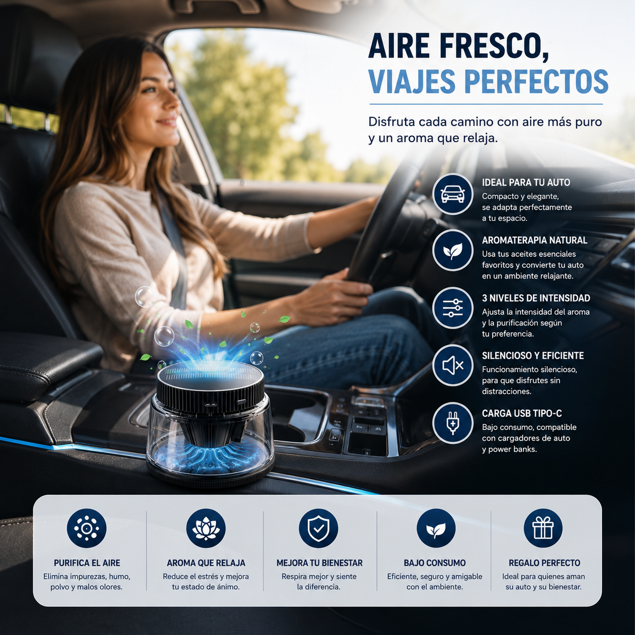 Perfume de aromaterapia para coche en forma de volcan
