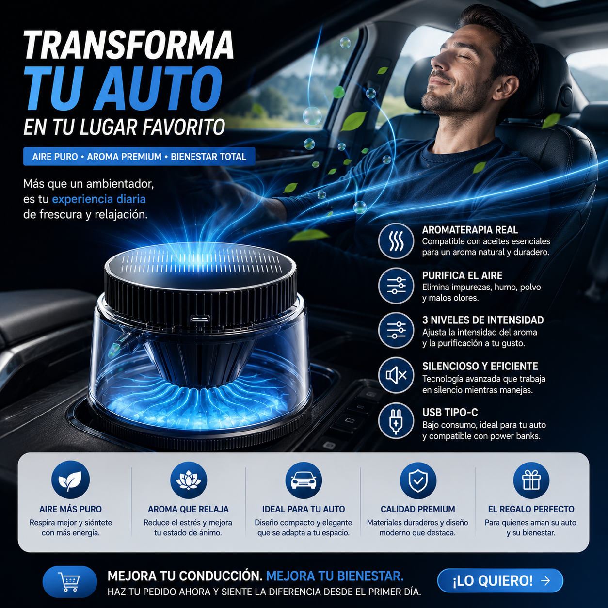 Perfume de aromaterapia para coche en forma de volcan