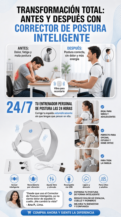 Corrector de postura inteligente con Sensor de vibración