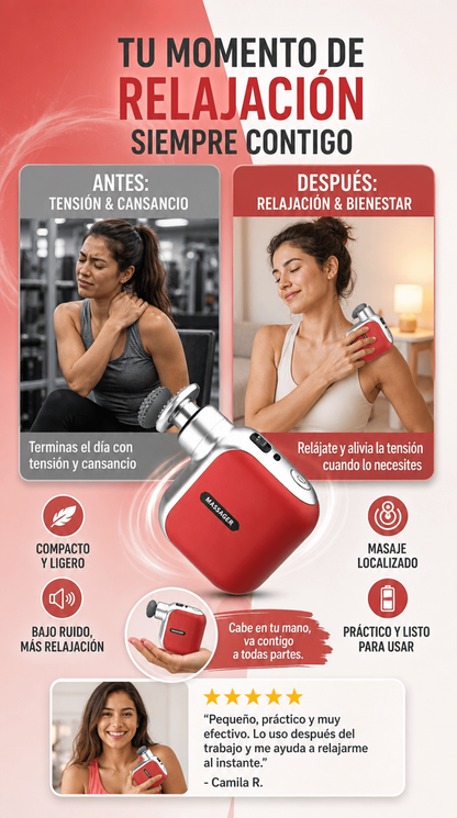 Mini Masajeador Muscular y Facial Portátil de Bajo Ruido